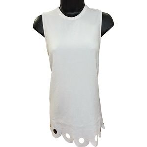 Women's Mud Pie White Keyhole Tunic Sz S
